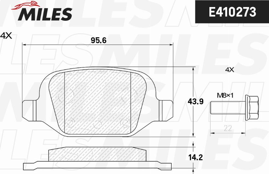 Miles E410273 - Bremžu uzliku kompl., Disku bremzes autospares.lv