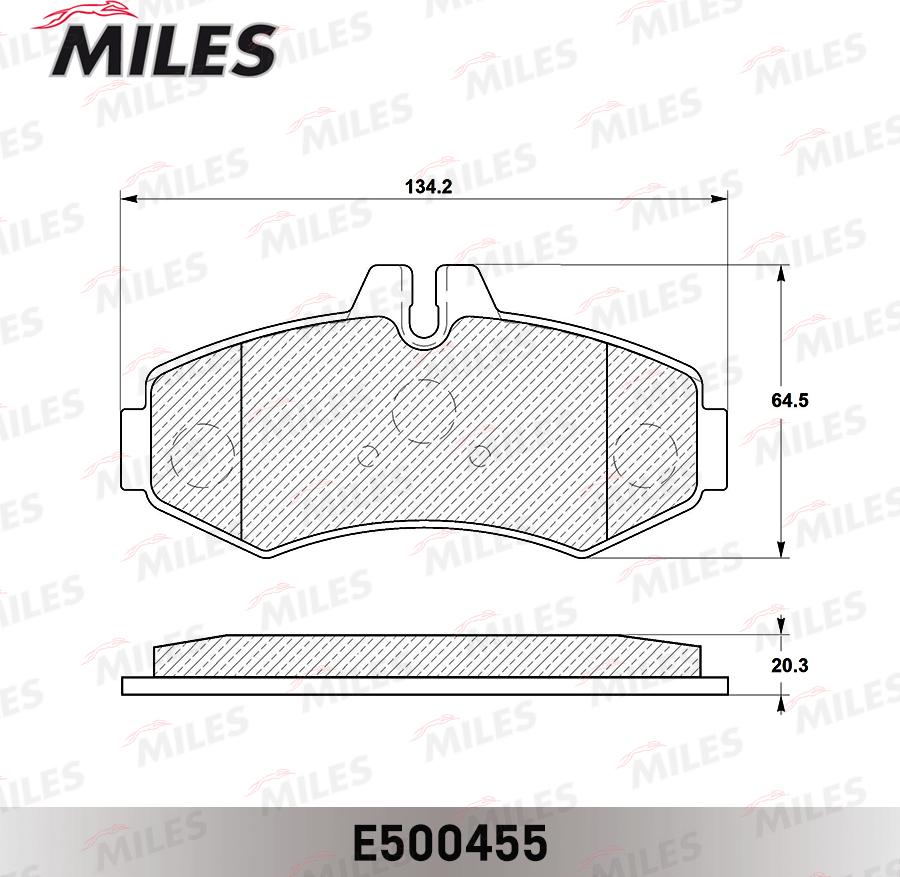 Miles E500455 - Bremžu uzliku kompl., Disku bremzes www.autospares.lv