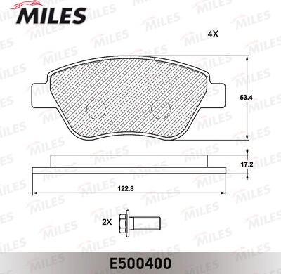 Miles E500400 - Тормозные колодки, дисковые, комплект www.autospares.lv