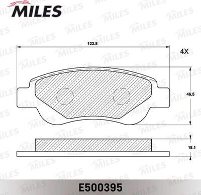 Miles E500395 - Brake Pad Set, disc brake www.autospares.lv