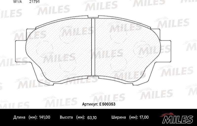 Miles E500353 - Bremžu uzliku kompl., Disku bremzes www.autospares.lv