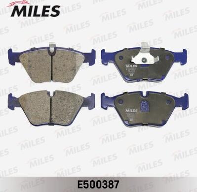 Miles E500387 - Тормозные колодки, дисковые, комплект www.autospares.lv