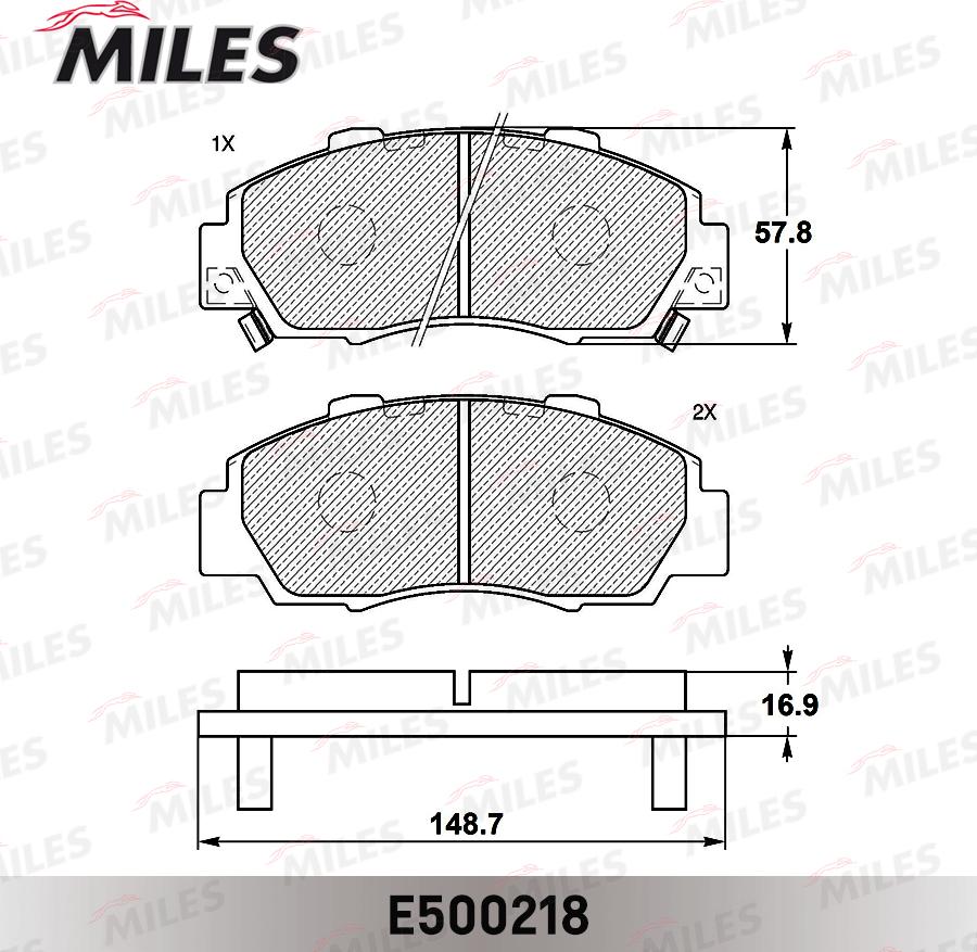 Miles E500218 - Brake Pad Set, disc brake www.autospares.lv