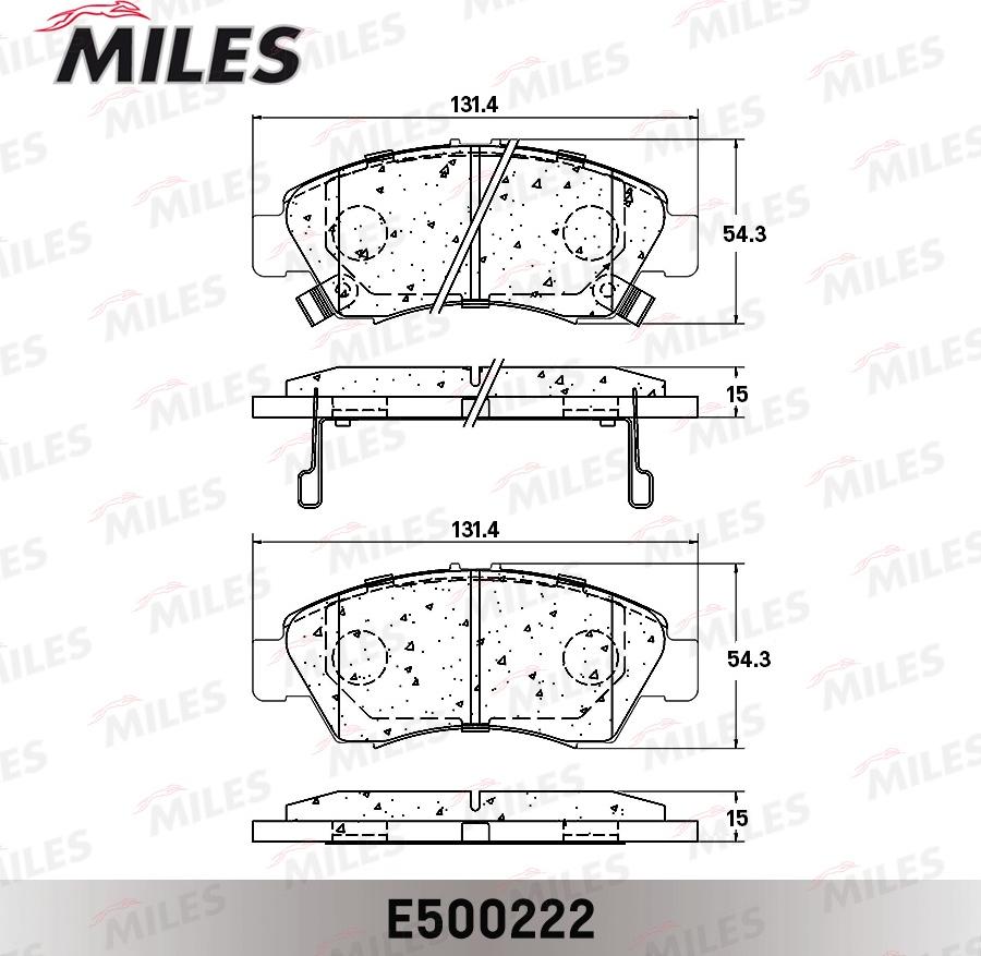 Miles E500222 - Bremžu uzliku kompl., Disku bremzes www.autospares.lv