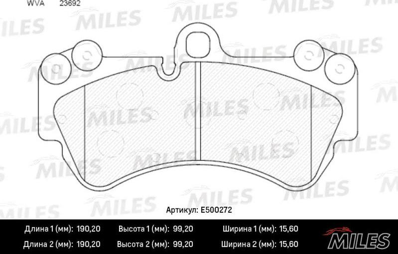 Miles E500272 - Bremžu uzliku kompl., Disku bremzes www.autospares.lv