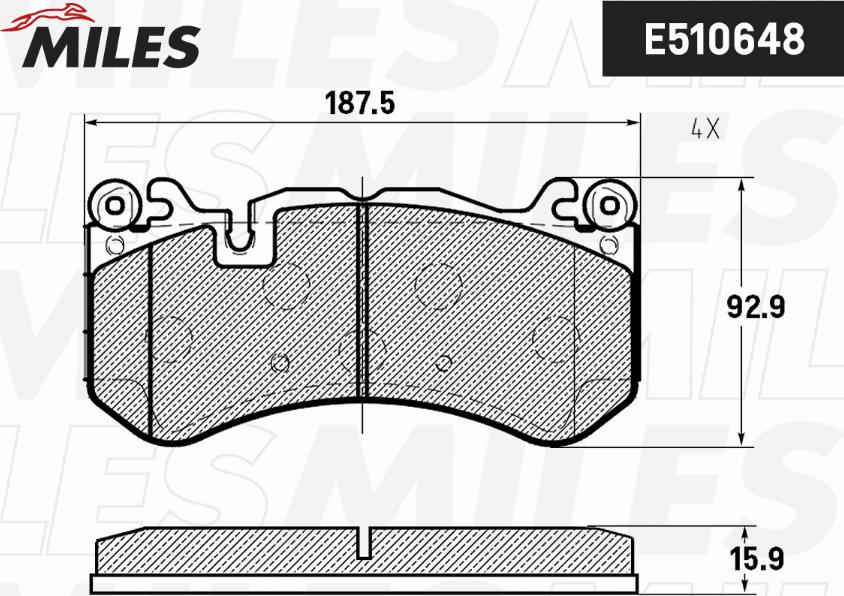 Miles E510648 - Bremžu uzliku kompl., Disku bremzes www.autospares.lv