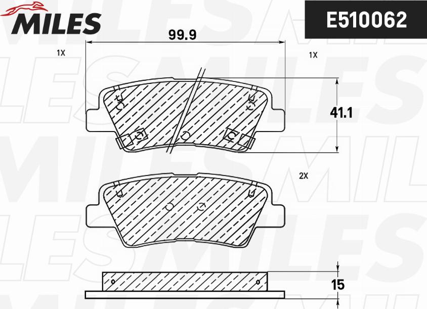 Miles E510062 - Bremžu uzliku kompl., Disku bremzes autospares.lv