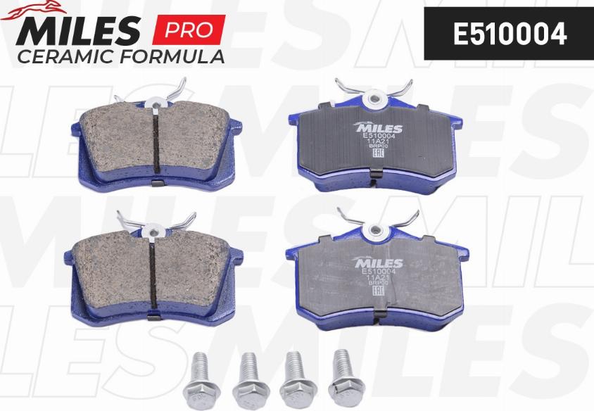 Miles E510004 - Brake Pad Set, disc brake www.autospares.lv