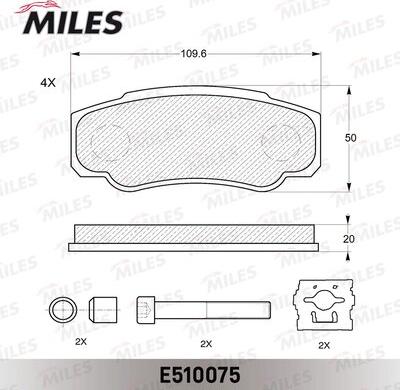 Miles E510075 - Brake Pad Set, disc brake www.autospares.lv