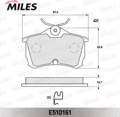 Miles E510161 - Brake Pad Set, disc brake www.autospares.lv