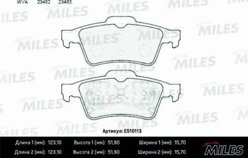 Miles E510113 - Тормозные колодки, дисковые, комплект www.autospares.lv