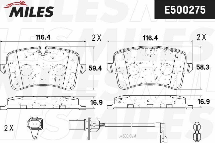 Miles E510379 - Bremžu uzliku kompl., Disku bremzes www.autospares.lv