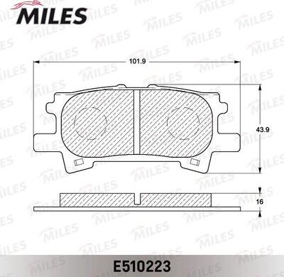 Miles E510223 - Тормозные колодки, дисковые, комплект www.autospares.lv