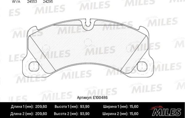 Miles E100486 - Bremžu uzliku kompl., Disku bremzes www.autospares.lv