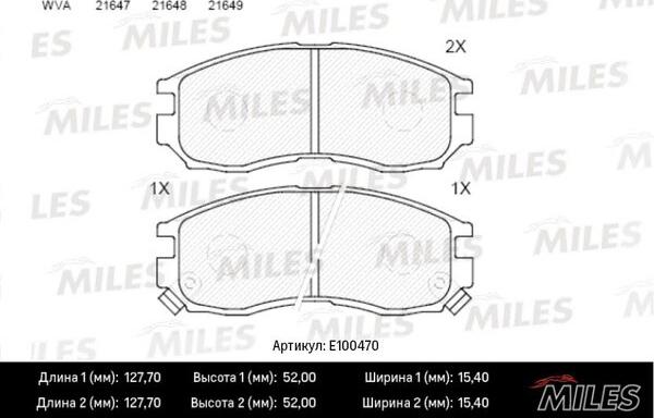 Miles E100470 - Bremžu uzliku kompl., Disku bremzes autospares.lv