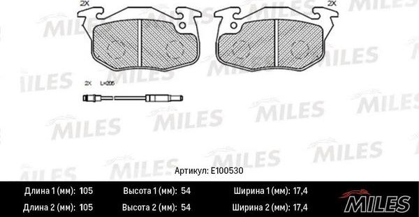 Miles E100530 - Bremžu uzliku kompl., Disku bremzes www.autospares.lv