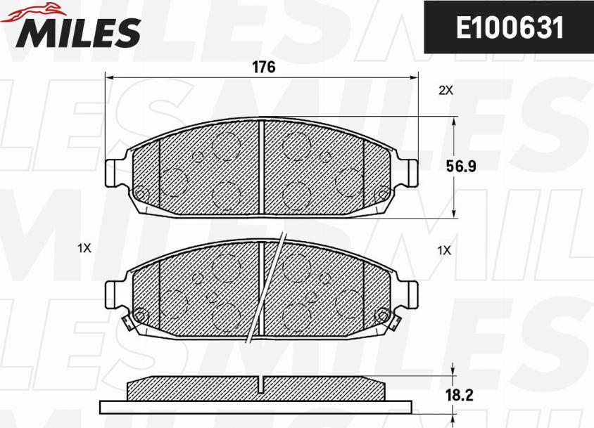 Miles E100631 - Bremžu uzliku kompl., Disku bremzes autospares.lv