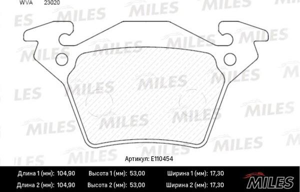 Miles E110454 - Bremžu uzliku kompl., Disku bremzes autospares.lv