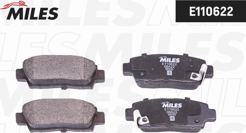 Miles E110622 - Тормозные колодки, дисковые, комплект www.autospares.lv