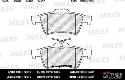 Miles E110005 - Bremžu uzliku kompl., Disku bremzes autospares.lv