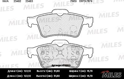 Miles E110113 - Тормозные колодки, дисковые, комплект www.autospares.lv