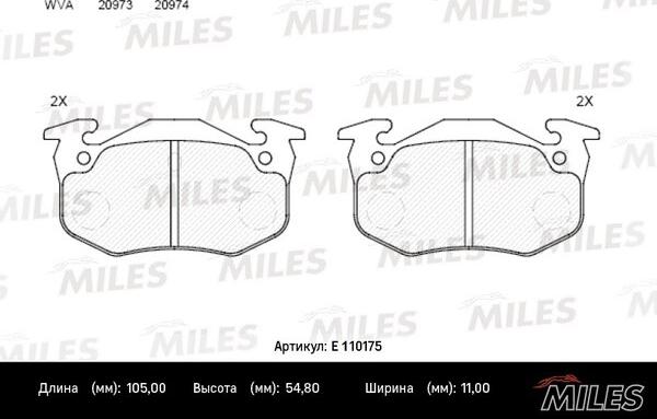 Miles E110175 - Bremžu uzliku kompl., Disku bremzes autospares.lv