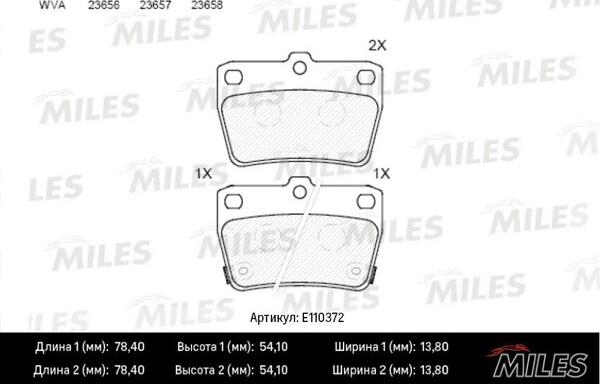 Miles E110372 - Bremžu uzliku kompl., Disku bremzes www.autospares.lv