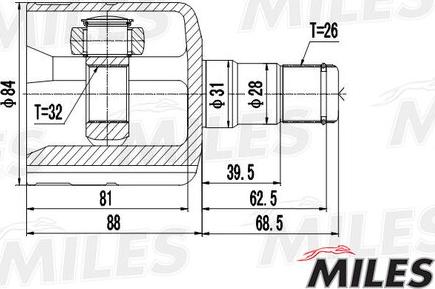 Miles GA10010 - Šarnīru komplekts, Piedziņas vārpsta www.autospares.lv