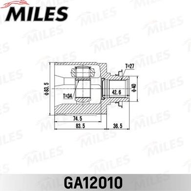 Miles GA12010 - Šarnīru komplekts, Piedziņas vārpsta www.autospares.lv