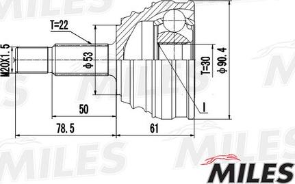 Miles GA20517 - Шарнирный комплект, ШРУС, приводной вал www.autospares.lv