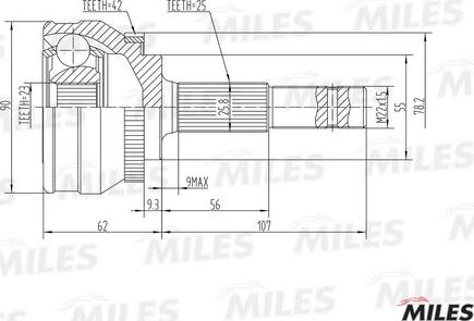 Miles GA20586 - Šarnīru komplekts, Piedziņas vārpsta autospares.lv