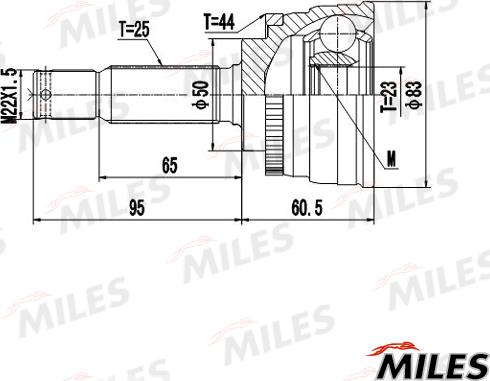 Miles GA20632 - Šarnīru komplekts, Piedziņas vārpsta www.autospares.lv