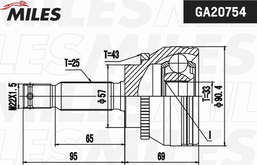 Miles GA20754 - Šarnīru komplekts, Piedziņas vārpsta www.autospares.lv