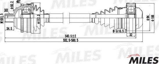 Miles GC00139 - Piedziņas vārpsta www.autospares.lv