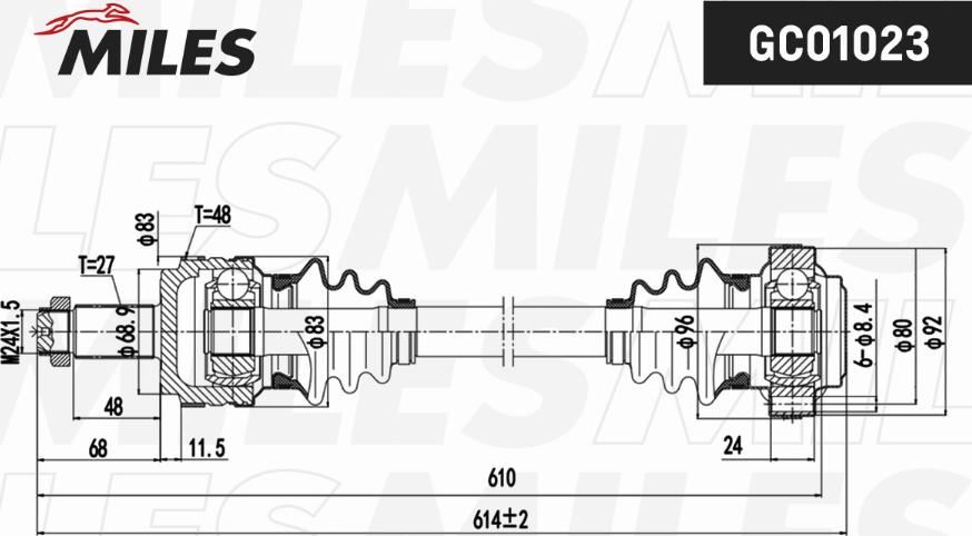 Miles GC01023 - Piedziņas vārpsta autospares.lv