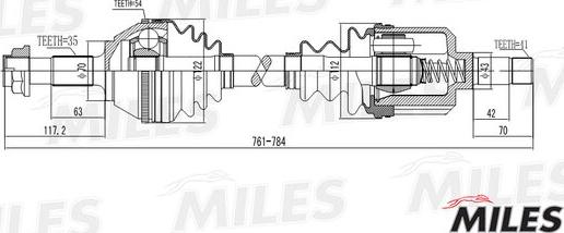 Miles GC01147 - Piedziņas vārpsta www.autospares.lv