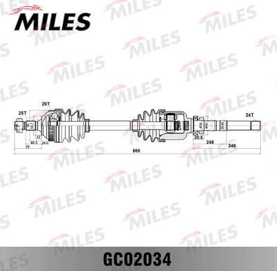 Miles GC02034 - Piedziņas vārpsta autospares.lv