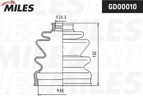 Miles GD00010 - Bellow, drive shaft www.autospares.lv