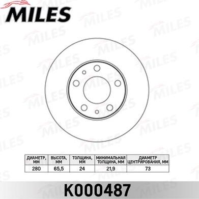 Miles K000487 - Bremžu diski autospares.lv