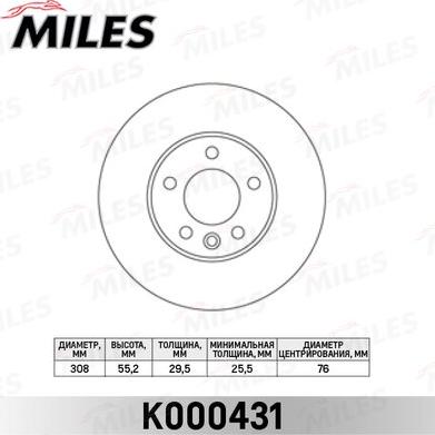 Miles K000431 - Bremžu diski autospares.lv