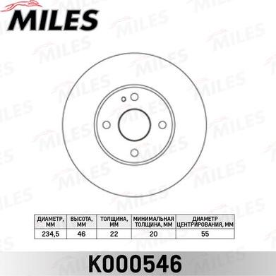 Miles K000546 - Bremžu diski www.autospares.lv