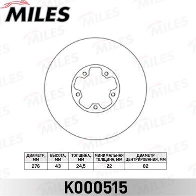 Miles K000515 - Bremžu diski autospares.lv