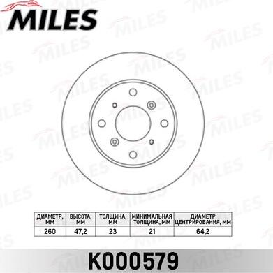 Miles K000579 - Bremžu diski www.autospares.lv