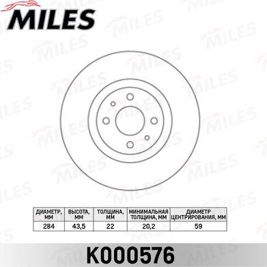 Miles K000576 - Bremžu diski autospares.lv