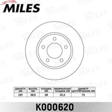 Miles K000620 - Bremžu diski autospares.lv