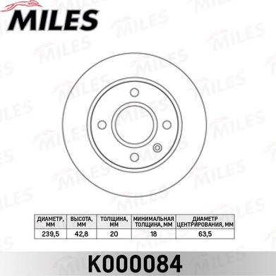 Miles K000084 - Тормозной диск www.autospares.lv