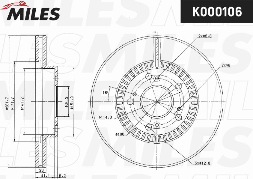 Miles K000106 - Bremžu diski www.autospares.lv