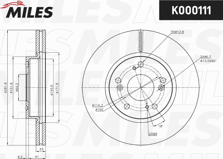 Miles K000111 - Bremžu diski www.autospares.lv