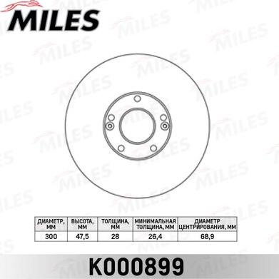 Miles K000899 - Bremžu diski www.autospares.lv