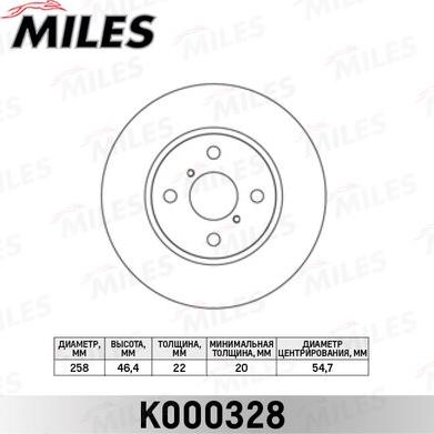 Miles K000328 - Bremžu diski www.autospares.lv